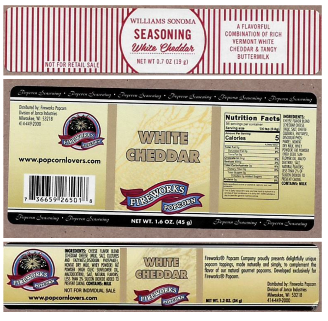 Jonco Industries Recalls Certain Consumer-Sized White Cheddar Seasoning Products Because of Possible Health Risk Jonco Industries Recalls Certain Consumer-Sized White Cheddar Seasoning Products Because of Possible Health Risk