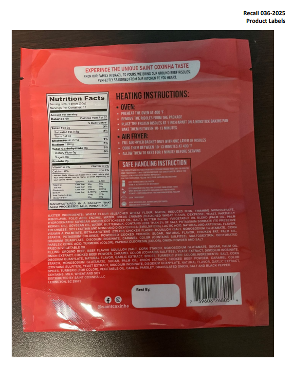 Brazilian Taste Recalls Frozen Chicken and Beef Croquette Products Due to Misbranding and an Undeclared Allergen Brazilian Taste Recalls Frozen Chicken and Beef Croquette Products Due to Misbranding and an Undeclared Allergen