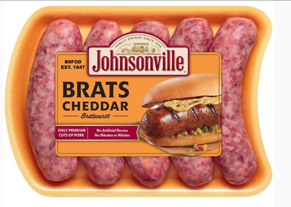 Johnsonville Brats Cheddar Bratwurst recalled due to potential hard plastic pieces