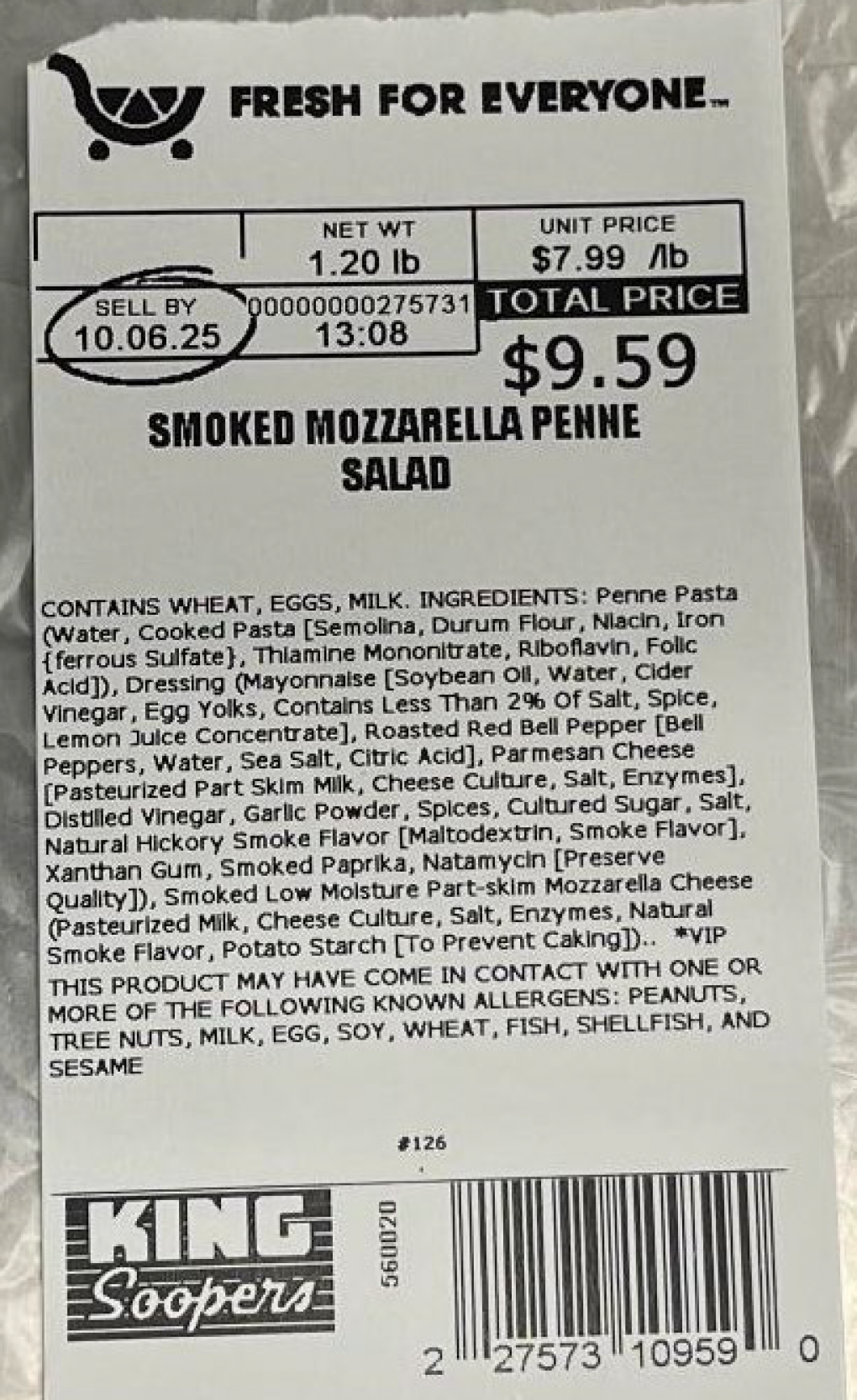 Kroger Voluntarily Recalls Two Varieties of Deli Pasta Salads Because of Possible Health Risk Kroger Voluntarily Recalls Two Varieties of Deli Pasta Salads Because of Possible Health Risk