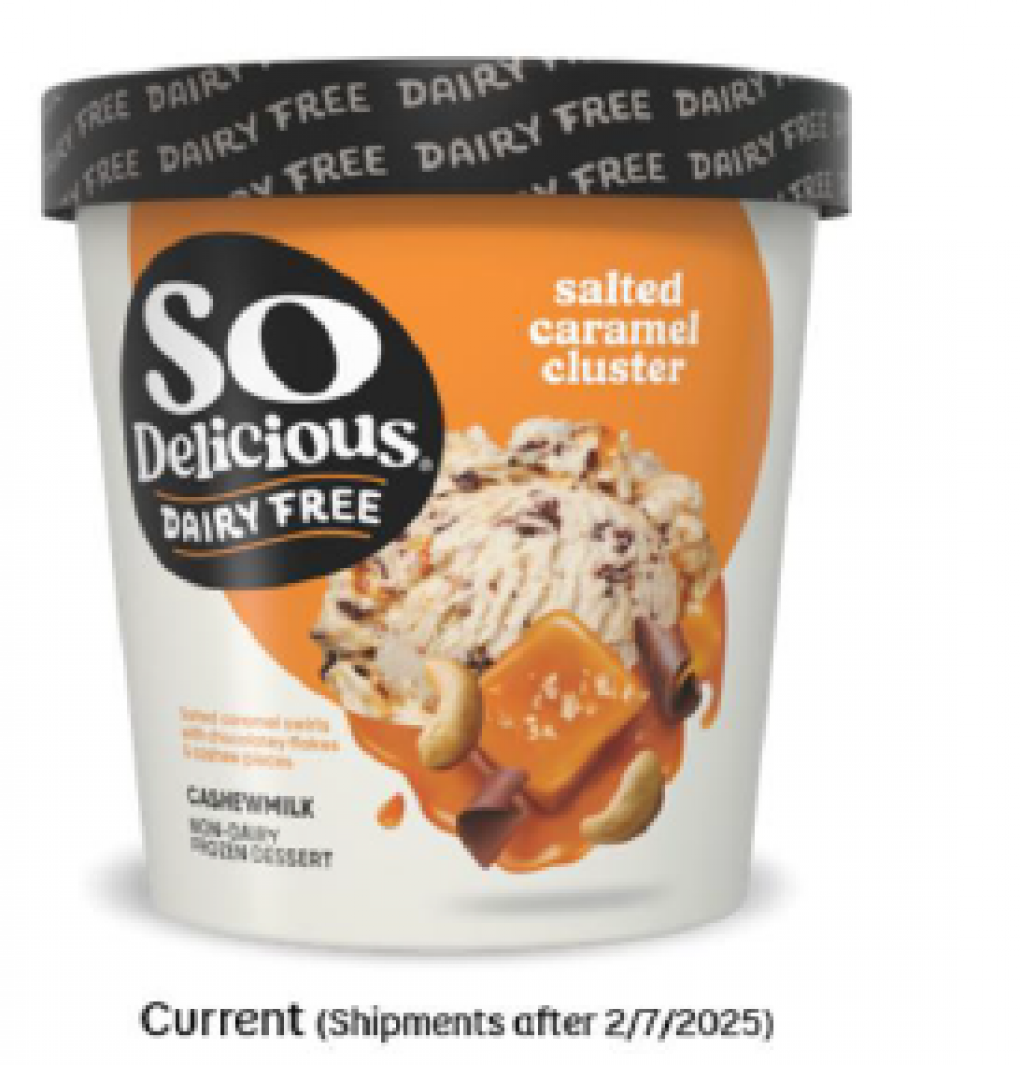 So Delicious Dairy Free® Salted Caramel Cluster Frozen Dessert Pints Voluntarily Recalled by Danone U.S. Due to Potential Presence of Foreign Material