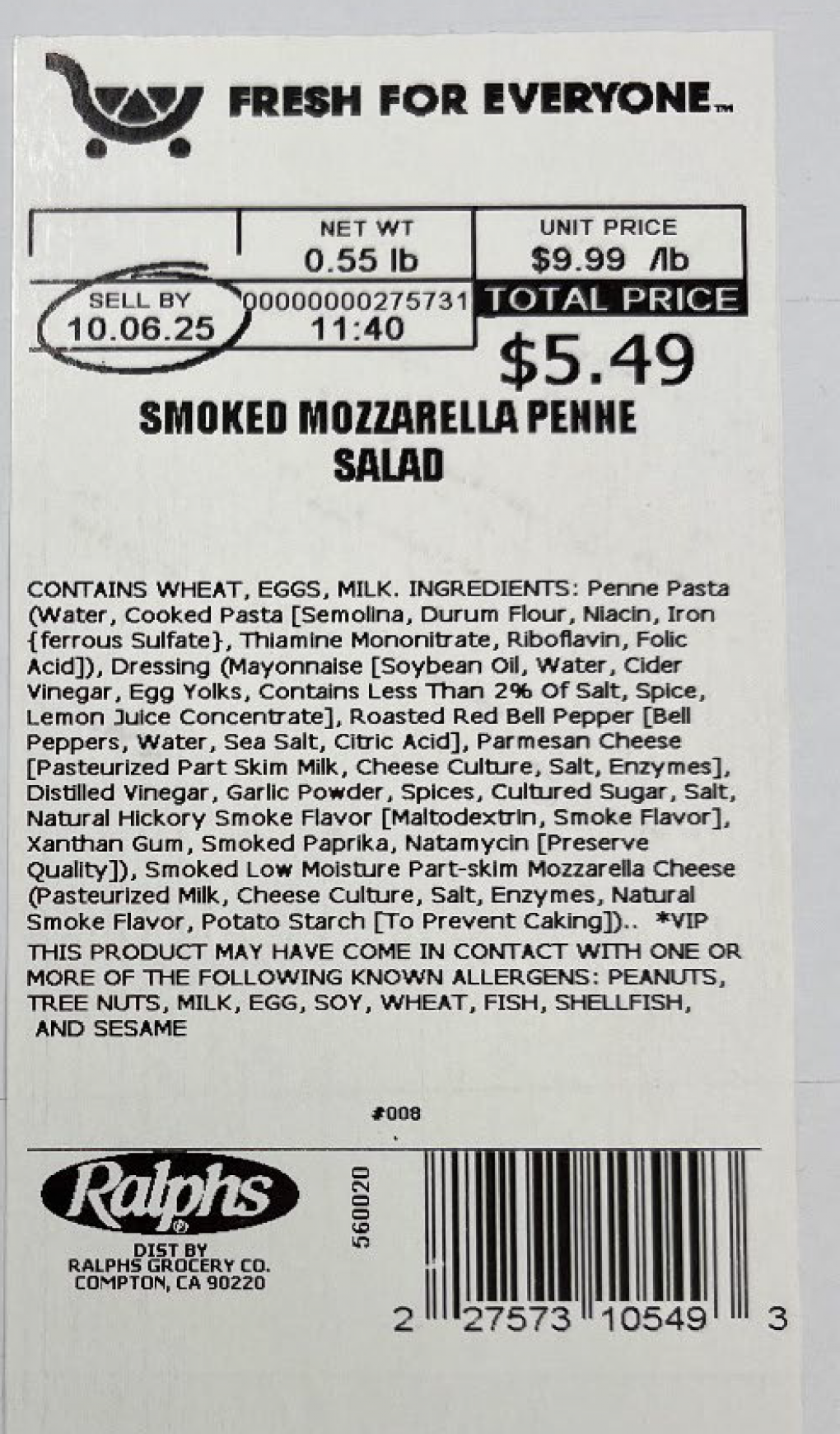 Kroger Voluntarily Recalls Two Varieties of Deli Pasta Salads Because of Possible Health Risk Kroger Voluntarily Recalls Two Varieties of Deli Pasta Salads Because of Possible Health Risk