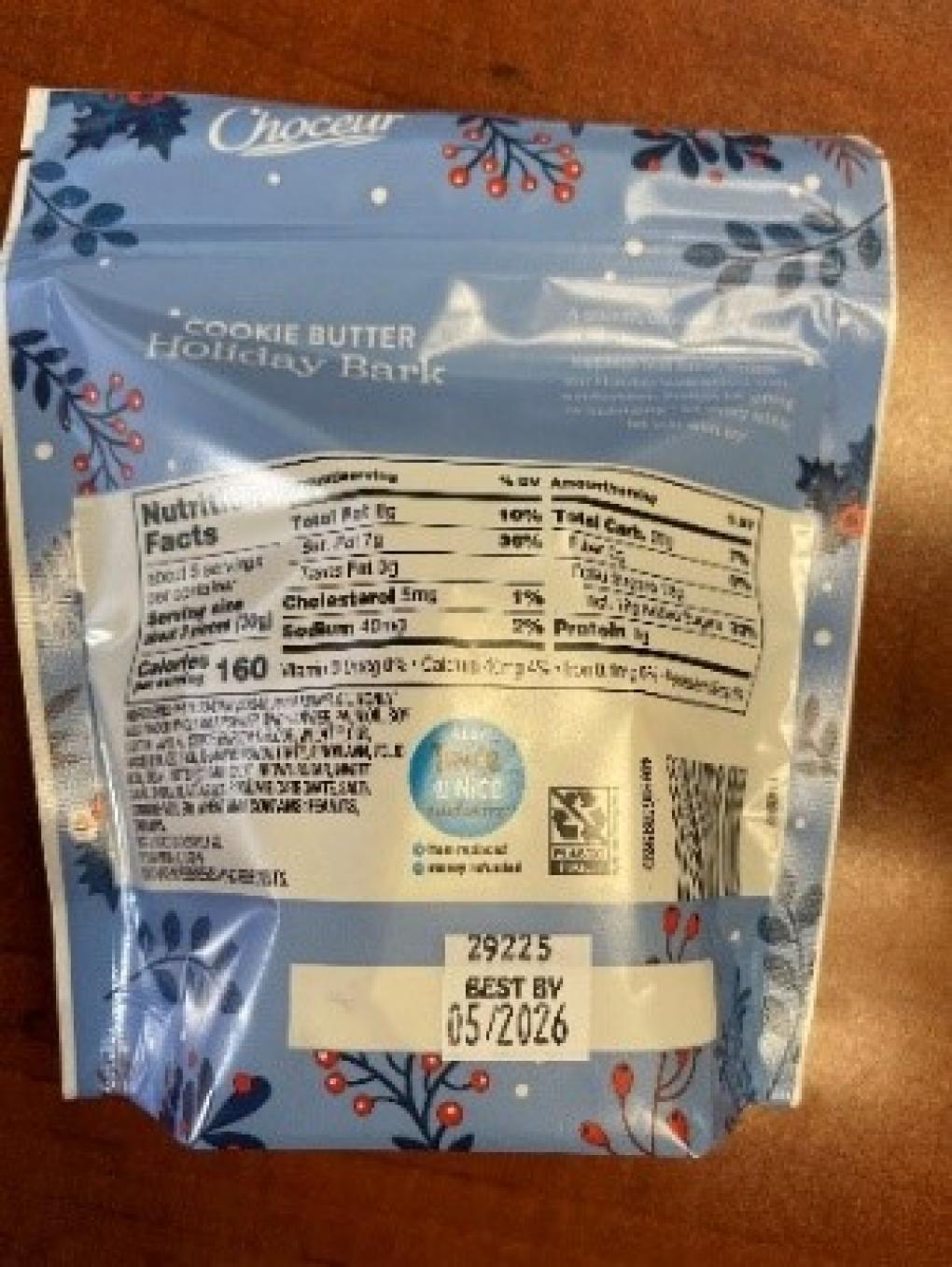 Silvestri Sweets Issues Voluntary Allergy Alert on Undeclared Pecan and Wheat in Cookie Butter Holiday Bark and Pecan, Cranberry & Cinnamon Holiday Bark