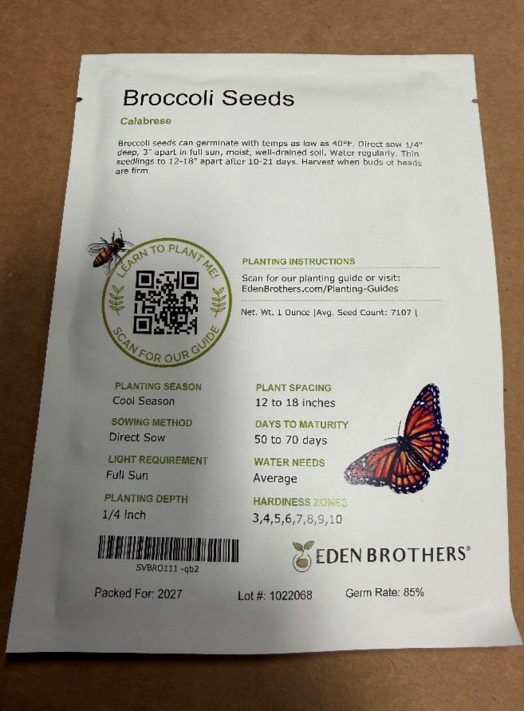 Eden Brothers Recalls Calabrese Broccoli Seeds Due to Possible Salmonella Contamination