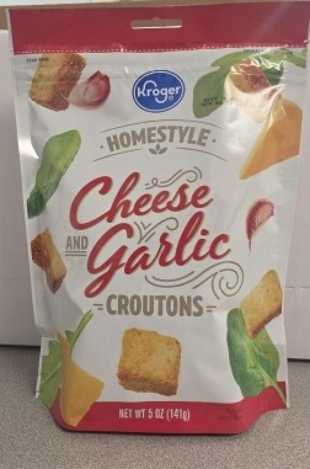 Sugar Foods Issues Recall of Specific Lots of Kroger Homestyle Cheese Garlic Croutons Due to Possible Health Risk Sugar Foods Issues Recall of Specific Lots of Kroger Homestyle Cheese Garlic Croutons Due to Possible Health Risk