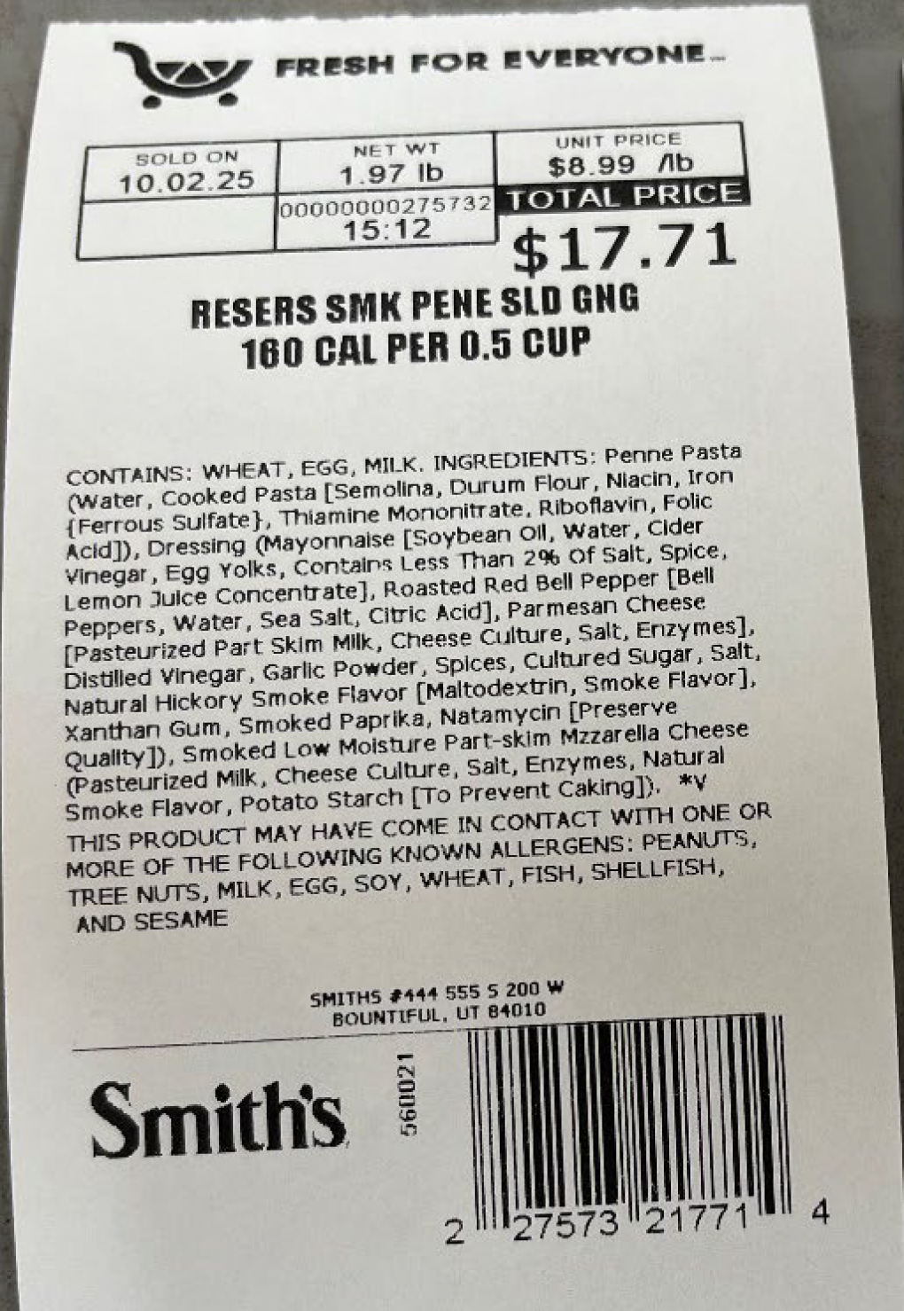 Kroger Voluntarily Recalls Two Varieties of Deli Pasta Salads Because of Possible Health Risk Kroger Voluntarily Recalls Two Varieties of Deli Pasta Salads Because of Possible Health Risk