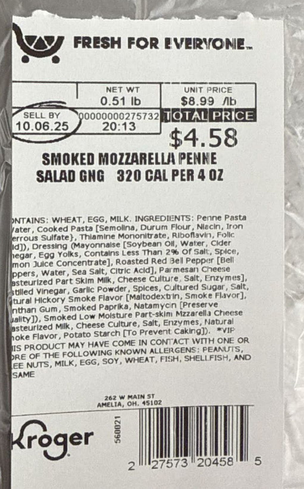 Kroger Voluntarily Recalls Two Varieties of Deli Pasta Salads Because of Possible Health Risk Kroger Voluntarily Recalls Two Varieties of Deli Pasta Salads Because of Possible Health Risk