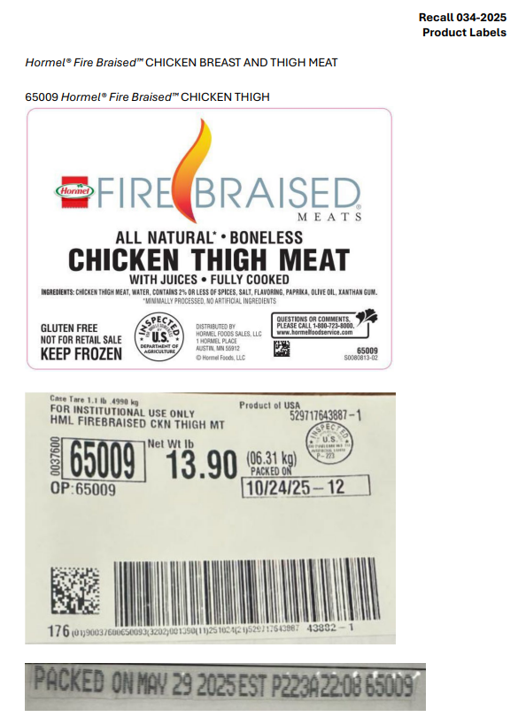Hormel Foods Corporation Recalls Ready-To-Eat Frozen Chicken Products Due to Possible Foreign Matter Contamination Hormel Foods Corporation Recalls Ready-To-Eat Frozen Chicken Products Due to Possible Foreign Matter Contamination
