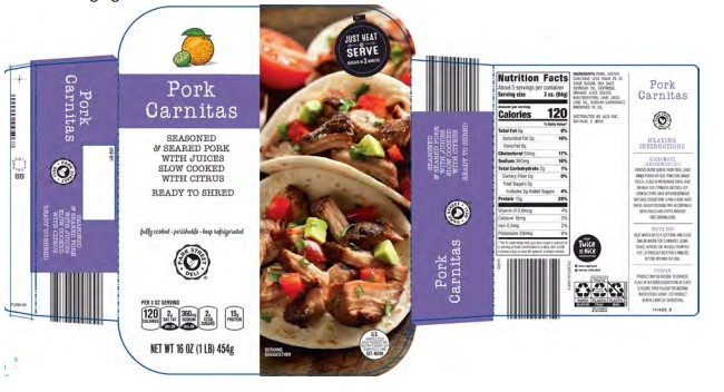 Public health alert issued for pork carnitas products for potential metal fragment contamination