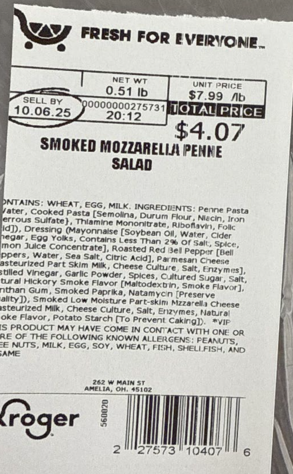 Kroger Voluntarily Recalls Two Varieties of Deli Pasta Salads Because of Possible Health Risk Kroger Voluntarily Recalls Two Varieties of Deli Pasta Salads Because of Possible Health Risk