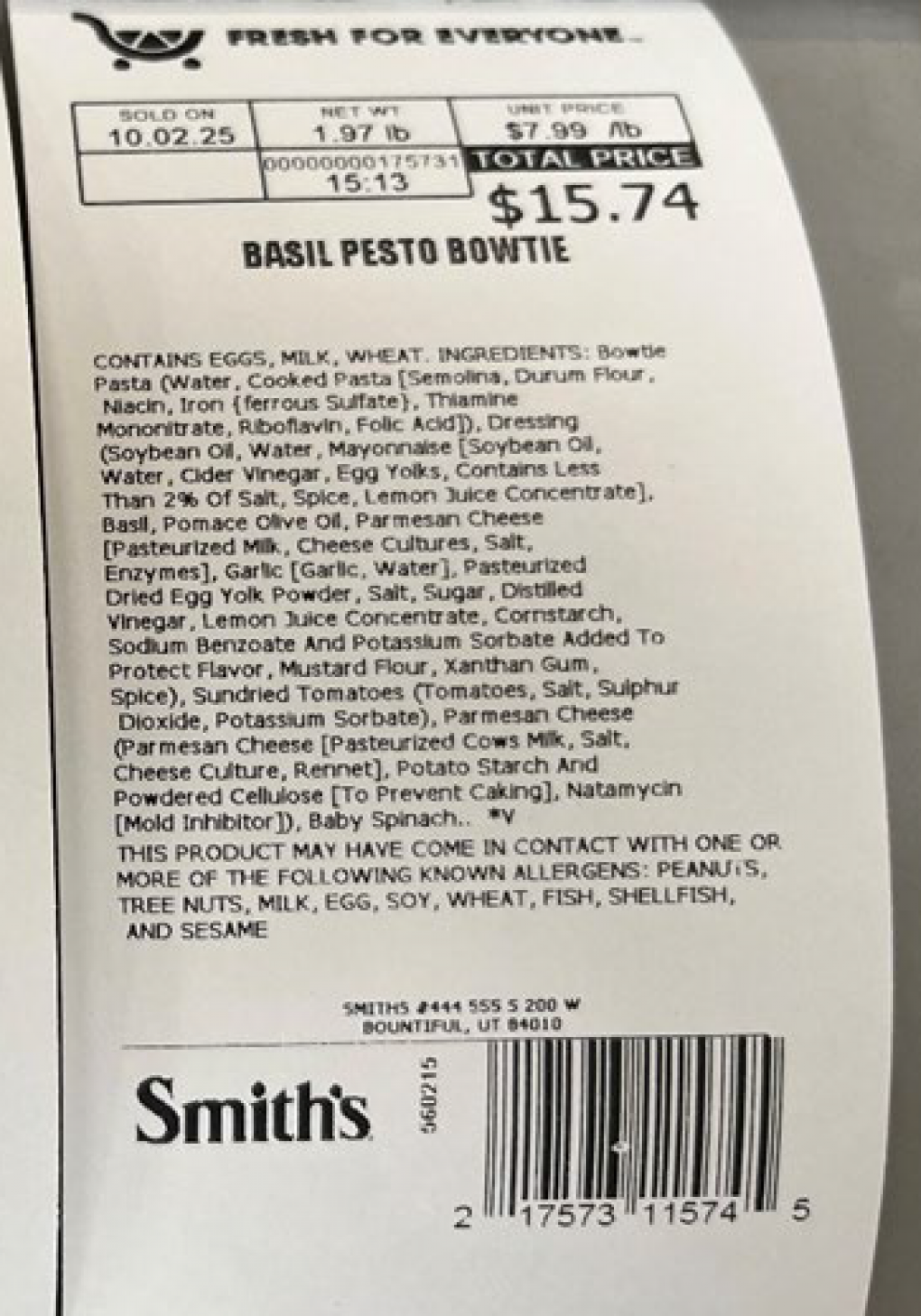 Kroger Voluntarily Recalls Two Varieties of Deli Pasta Salads Because of Possible Health Risk Kroger Voluntarily Recalls Two Varieties of Deli Pasta Salads Because of Possible Health Risk